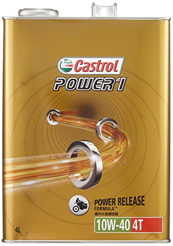 Castrol(カストロール) エンジンオイル POWER1 4T 10W-40 MA2 4L 二輪車4サイクルエンジン用 部分合成油